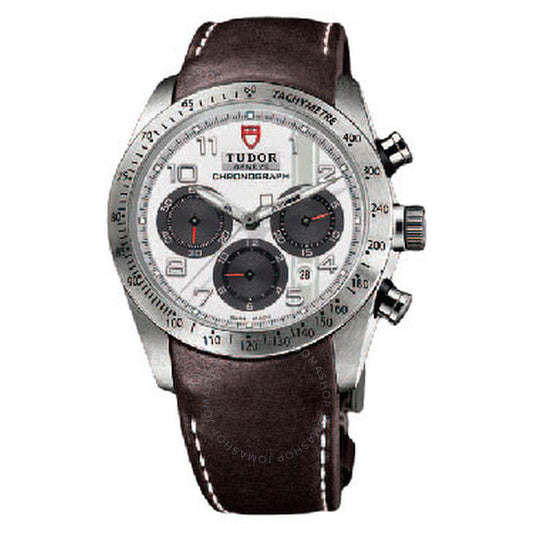 Tudor, Fastrider White Dial Chronograph Brown Leather Men's Watch