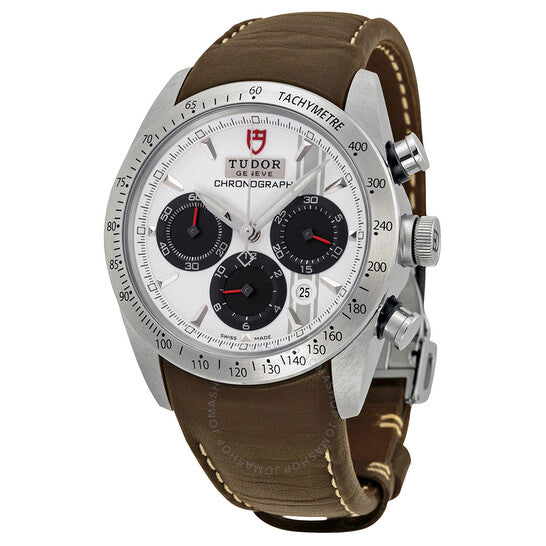 Tudor, Fastrider White Dial Chronograph Brown Leather Men's Watch