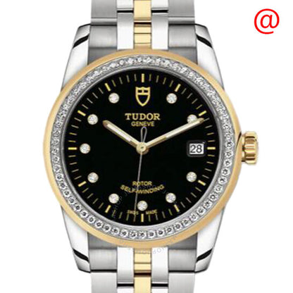 Tudor, Glamour Date Automatic Diamond Black Dial Ladies Watch