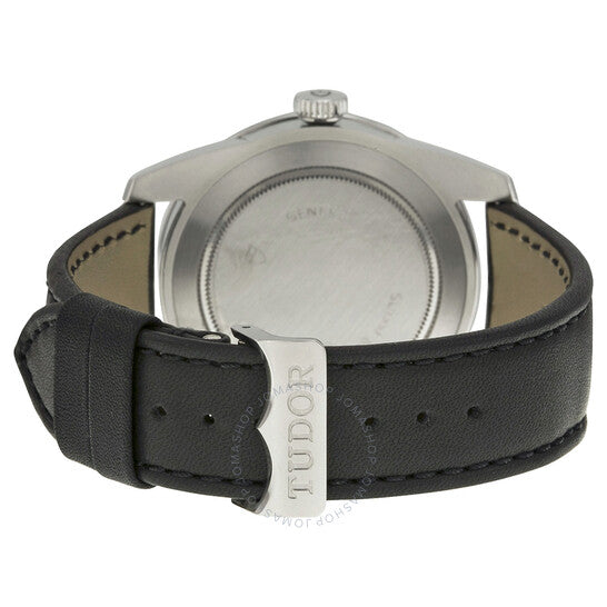 ساعة تيودور غلامور الميكانيكية بمينا أسود وجلد أسود