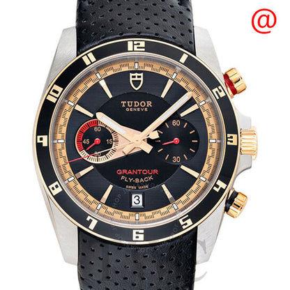 ساعة تيودور غرانتور كرونوغراف أوتوماتيكية للرجال بمينا أسود