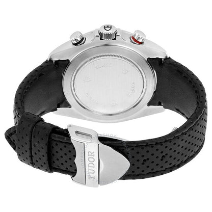 ساعة تيودور جرانتاور للرجال بمينا أبيض وجلد أسود