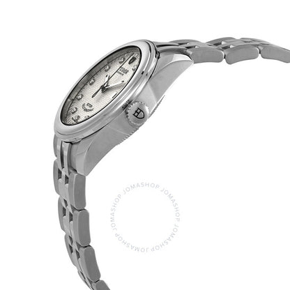 Tudor, Hand Wind Diamond Silver Jacquard Dial Ladies Watch