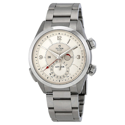 ساعة تيودور هيريتيج أدفايزر للرجال بمينا فضية