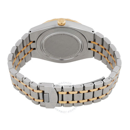 ساعة تيودور رويال أوتوماتيك للرجال بمينا بني مرصعة بالألماس