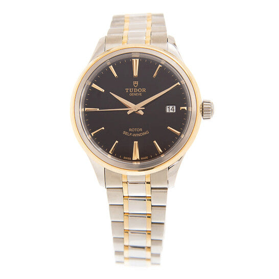 ساعة تيودور ستايل أوتوماتيكية للرجال بمينا أسود