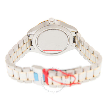 ساعة تيودور ستايل أوتوماتيكية للرجال بمينا فضي مرصعة بالألماس