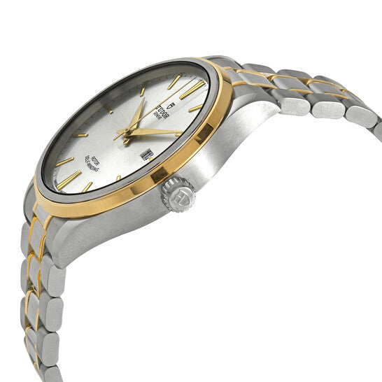 ساعة تيودور ستايل أوتوماتيكية للرجال بمينا فضي