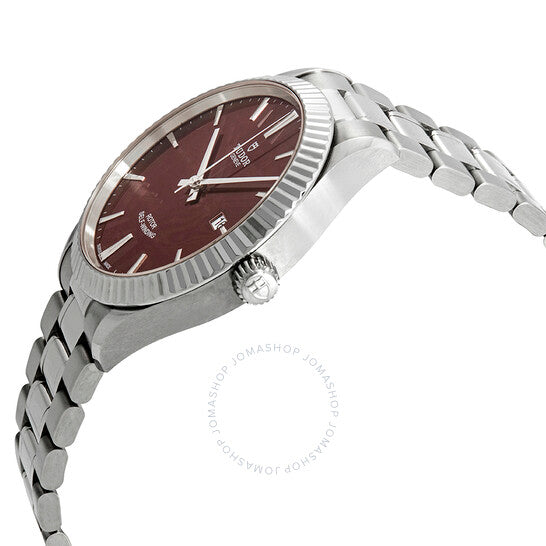 ساعة تيودور ستايل أوتوماتيكية للرجال بمينا عنابي