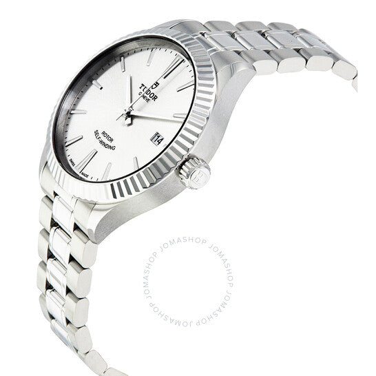 ساعة تيودور ستايل أوتوماتيكية للرجال بمينا فضي