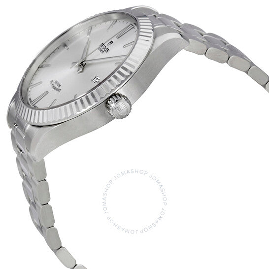 ساعة تيودور ستايل أوتوماتيكية للرجال بمينا فضي