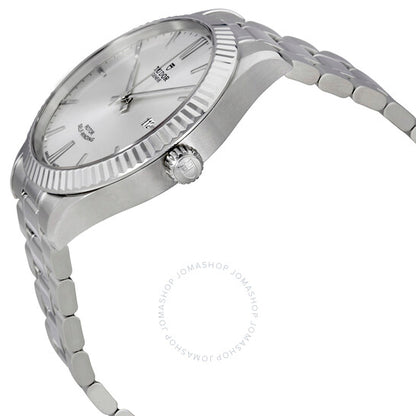 ساعة تيودور ستايل أوتوماتيكية للرجال بمينا فضي