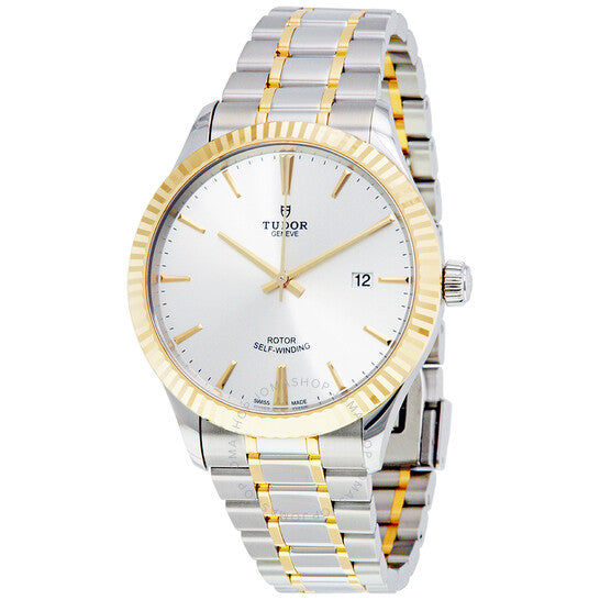 ساعة تيودور ستايل أوتوماتيكية للرجال بمينا فضي