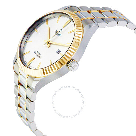 ساعة تيودور ستايل أوتوماتيكية للرجال بمينا فضي