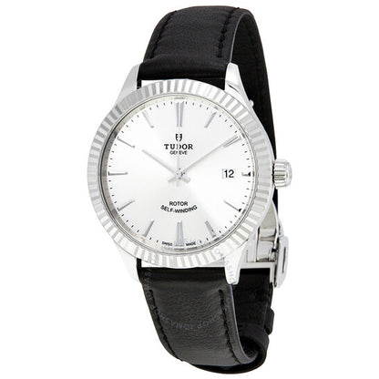 ساعة تيودور ستايل أوتوماتيكية للرجال بمينا فضي