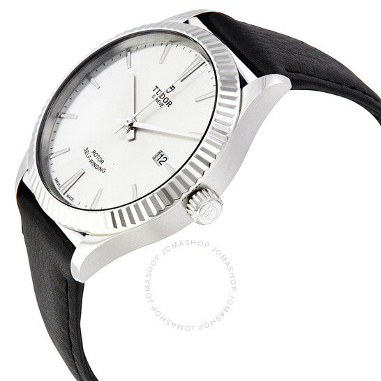 ساعة تيودور ستايل أوتوماتيكية للرجال بمينا فضي