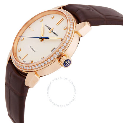 ساعة أوليس ناردين أوتوماتيكية مرصعة بالألماس للسيدات