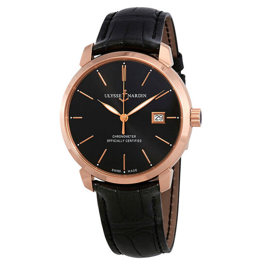 Ulysse Nardin, Classic Classico Automatic Black Dial 18kt Rose Gold Men's Watch