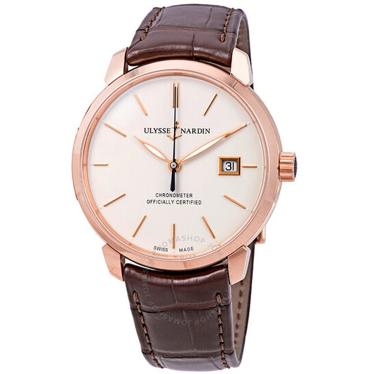 Ulysse Nardin, Classic Classico Eggshell Dial Automatic Men's 18kt Rose Gold Watch