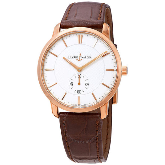 Ulysse Nardin, Classico 18kt Rose Gold Automatic White Dial Men's Watch