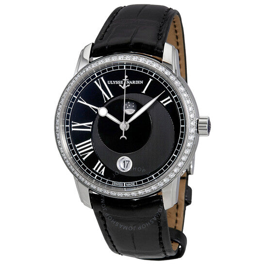 Ulysse Nardin, Classico Luna Automatic Diamond Black Dial Men's Watch
