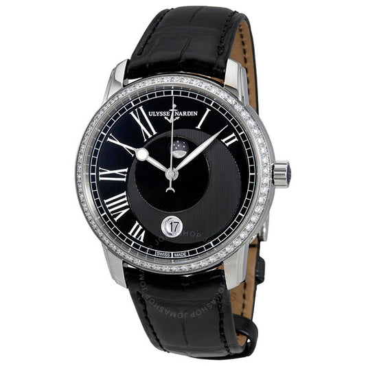 Ulysse Nardin, Classico Luna Automatic Diamond Black Dial Men's Watch