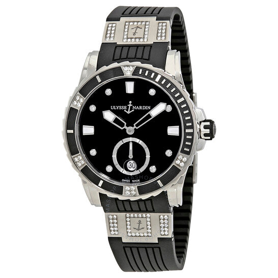 ساعة أوليس ناردين دايفر أوتوماتيكية للسيدات بمينا أسود