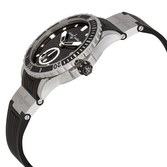 ساعة أوليس ناردين دايفر النسائية بمينا من الألماس الأسود