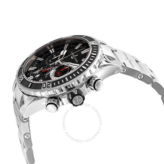 ساعة أوليس ناردين دايفر كرونوغراف أوتوماتيكية للرجال بمينا أسود