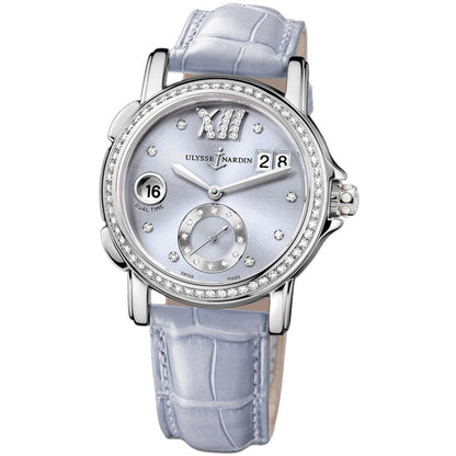 Ulysse Nardin, Dual Time Automatic Diamond Purple Dial Ladies Watch