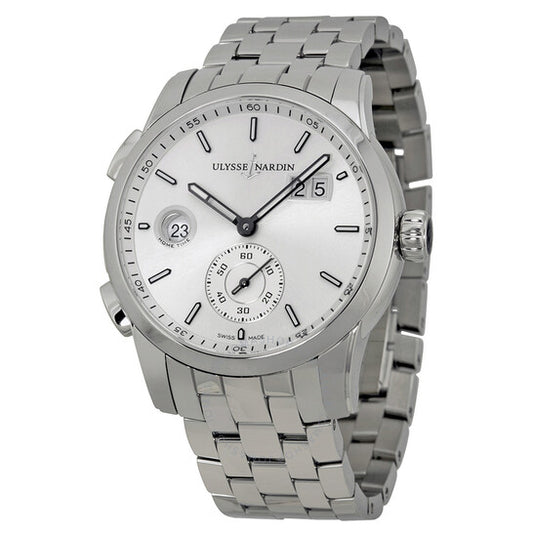 Ulysse Nardin, Dual Time Automatic Silver Dial Stainless Steel Men's Watch 3343-126-7-91