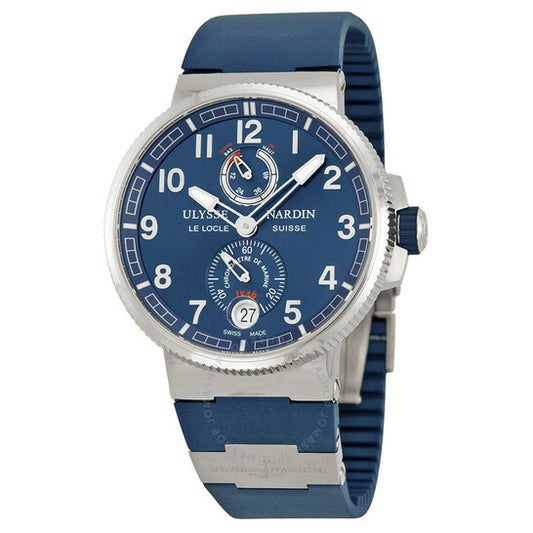 Ulysse Nardin, Marine Automatic Blue Dial Blue Rubber Men's Watch 1183-126-3-63