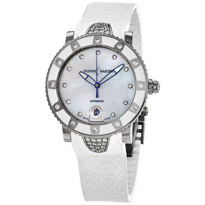 ساعة أوليس ناردين مارين دايفر أوتوماتيكية مرصعة بالألماس للسيدات