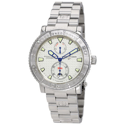 ساعة أوليس ناردين مارين دايفر للرجال، أوتوماتيكية بمينا فضية