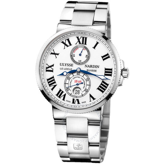 Ulysse Nardin, Maxi Marine Chronometer White Dial Stainless Steel Automatic Men's Watch 263-67-7-40