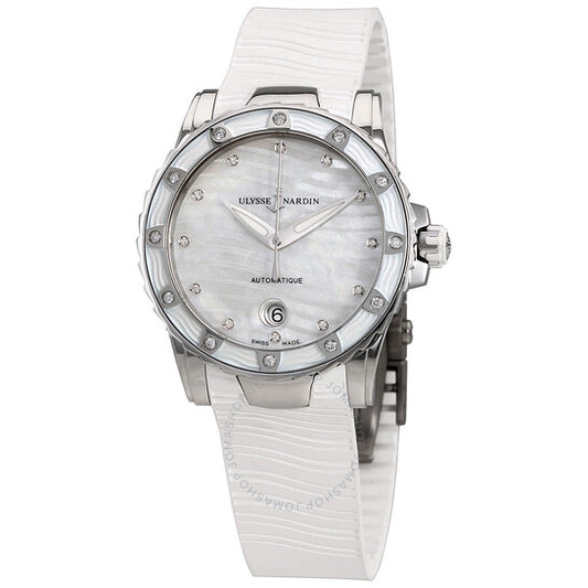 ساعة أوليس ناردين ليدي مارين دايفر النسائية بمينا من عرق اللؤلؤ 8153-180E-3-10