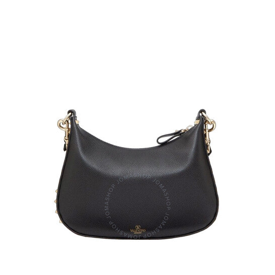 Valentino Garavani, Garavani Black Small Rockstud Leather Shoulder Bag