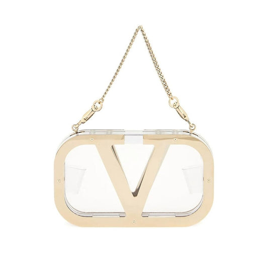 Garavani Logo-Plaque Clear Clutch