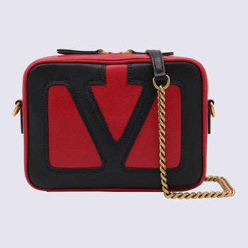 Garavani Red And Black Leather Crossbody Bag