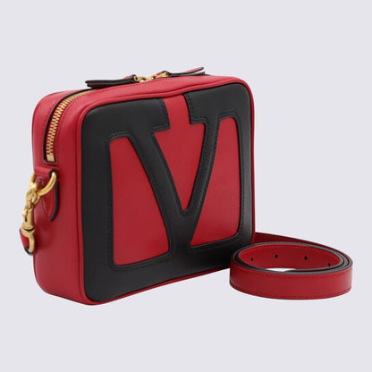Garavani Red And Black Leather Crossbody Bag