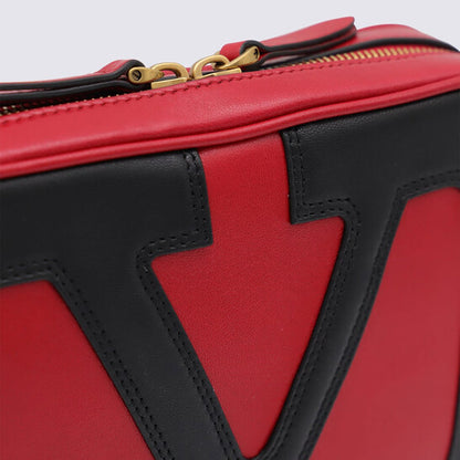 Garavani Red And Black Leather Crossbody Bag