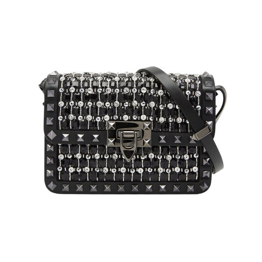 Garavani Small Rockstud23 Embroidered Shoulder Bag
