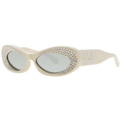 Ladies Gold Tone Rectangular Sunglasses