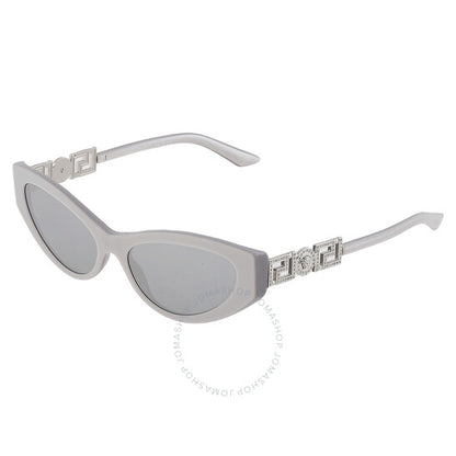 Versace, Blue Mirror Silver Cat Eye Ladies Sunglasses
