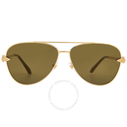 نظارة شمسية فيرساتشي بايلوت للرجال، لون بني وذهبي، بتصميم مرآة