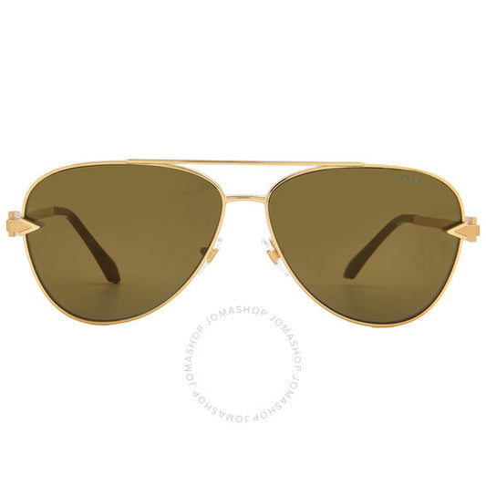 نظارة شمسية فيرساتشي بايلوت للرجال، لون بني وذهبي، بتصميم مرآة