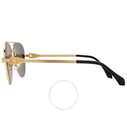 نظارة شمسية فيرساتشي بايلوت للرجال، لون بني وذهبي، بتصميم مرآة