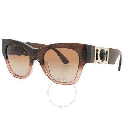 نظارة شمسية نسائية من فيرساتشي، بتصميم عين القطة، باللون البني المتدرج