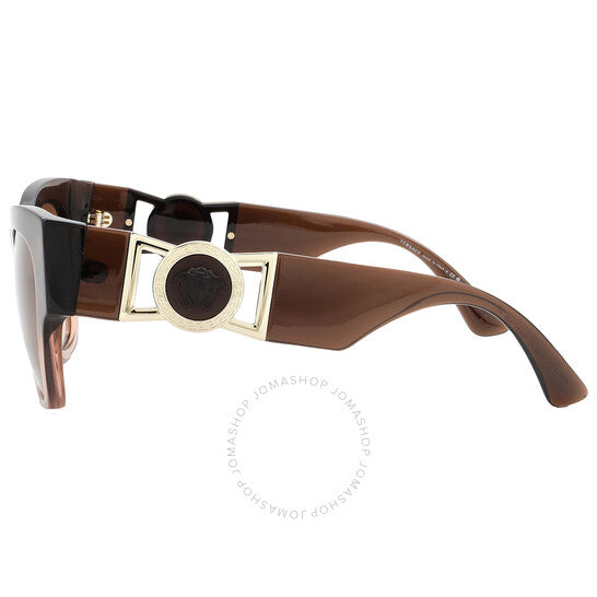 نظارة شمسية نسائية من فيرساتشي، بتصميم عين القطة، باللون البني المتدرج