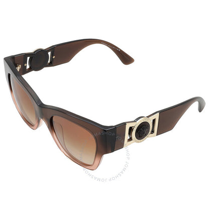 نظارة شمسية نسائية من فيرساتشي، بتصميم عين القطة، باللون البني المتدرج